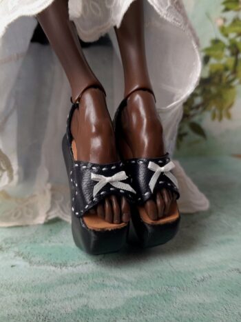 Popovy Sisters dolls black shoes made of genuine leather