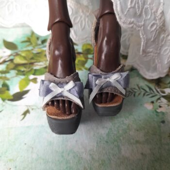 Popovy Sisters doll shoes by ZhenyaDollsClothes gray leather BJD 1:4